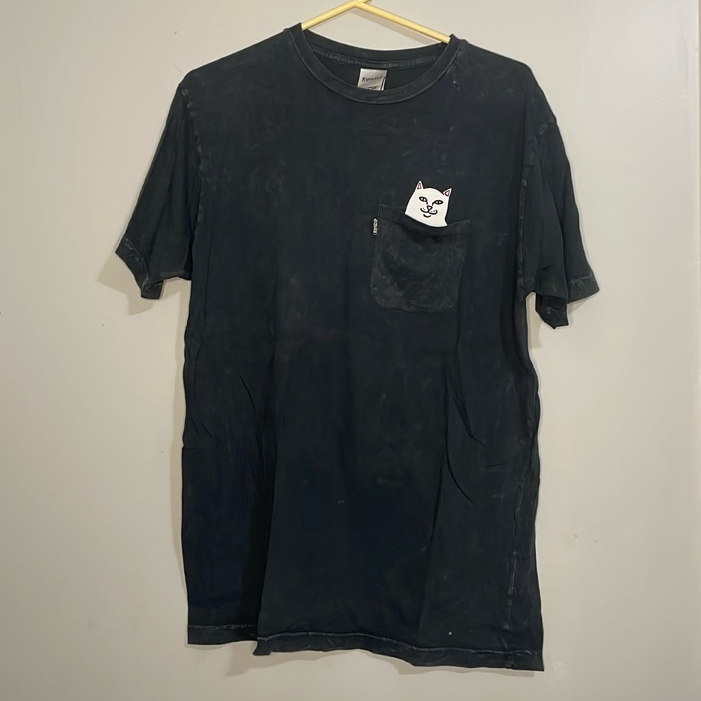 Distressed Black RipnDip Short sleeve tee with pocket Nermel